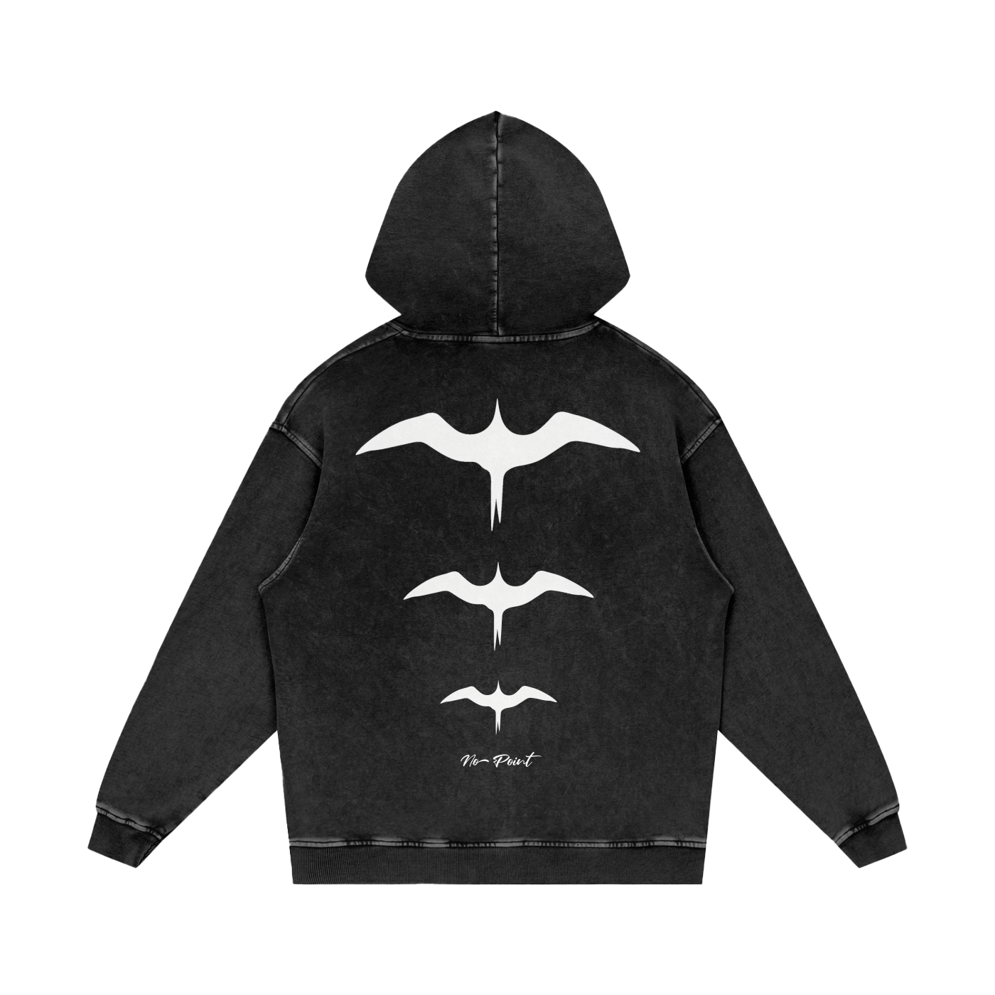 Iwa Acid Wash Hoodie (Black)